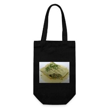 Maultasche, image drôle pour masque facial et t-shirt - Sac à bouteille - noir - Devant
