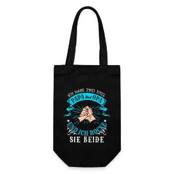 Papa und Opa - Geschenkbeutel für Flaschen - Schwarz - Vorne