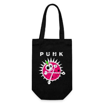 Punk Punks Punker Punkrock Punkrocker Anarchie - Geschenkbeutel für Flaschen - Schwarz - Vorne