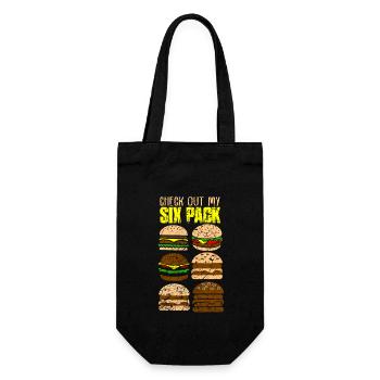 Lustiger Burger Hamburger Fastfood Geschenk - Geschenkbeutel für Flaschen - Schwarz - Vorne