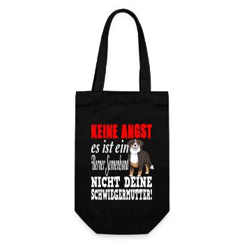 Berner Sennenhund Schweizer Hund - Geschenkbeutel für Flaschen - Schwarz - Vorne
