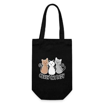 Crazy Cat Lady - Geschenkbeutel für Flaschen - Schwarz - Vorne