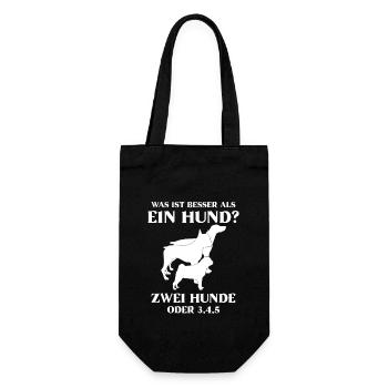 Was ist besser 1 hund oder 2 - Geschenkbeutel für Flaschen - Schwarz - Vorne