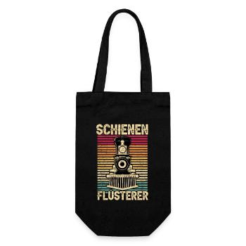 Dampflokomotive Lokomotive Eisenbahn Geschenk - Geschenkbeutel für Flaschen - Schwarz - Vorne