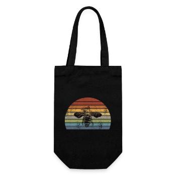 Biene Honig Biene Retro - Geschenkbeutel für Flaschen - Schwarz - Vorne