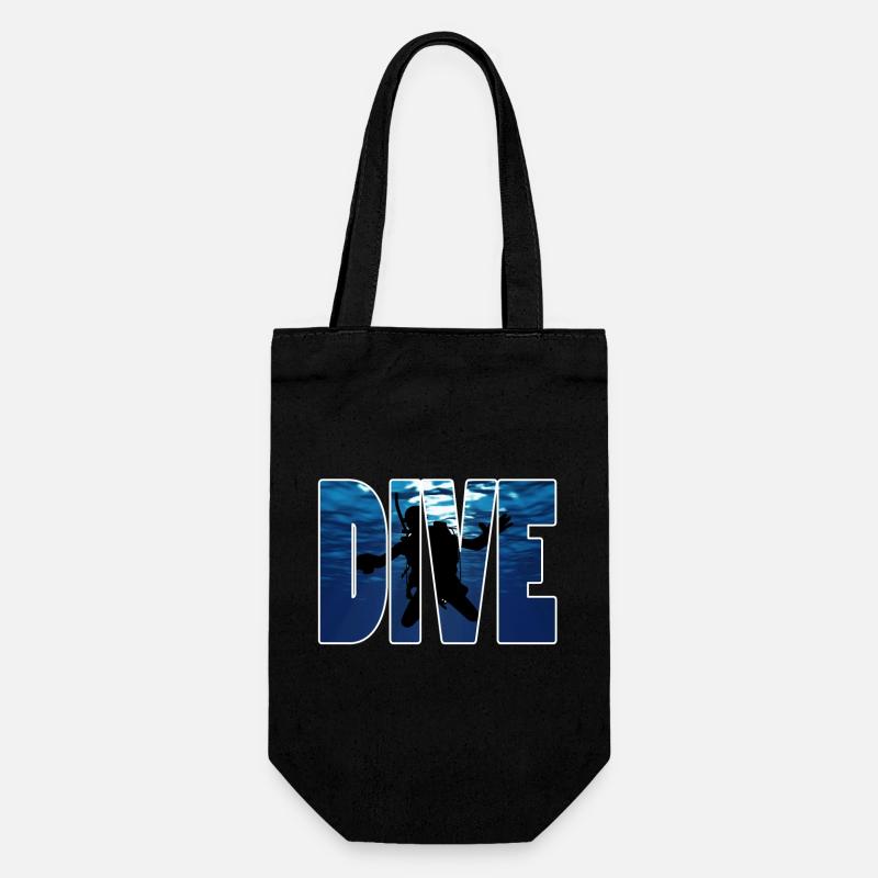 Tauchen ,Diver - Geschenkbeutel für Flaschen - Schwarz