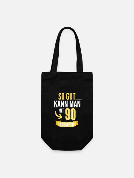 90. Geburtstag Geschenk - Geschenkbeutel für Flaschen - Schwarz