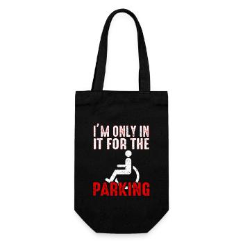 Rollstuhl Humor Behinderung Handicap Geschenk - Geschenkbeutel für Flaschen - Schwarz - Vorne