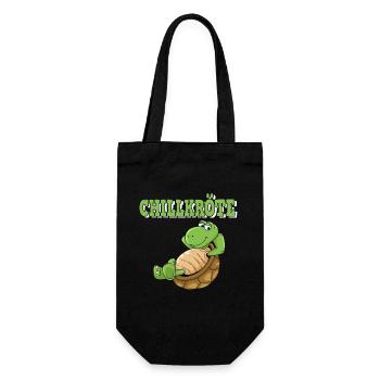 Lustiges Chillkröte Schildkröte Urlaub Chillen - Geschenkbeutel für Flaschen - Schwarz - Vorne
