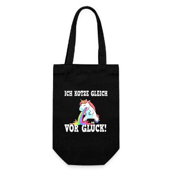 Im puking for happiness - unicorn JGA - Gift Bag for Bottles - black - Front