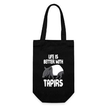 Life is better with tapirs - Gift Bag for Bottles - black - Front