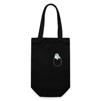 Robbe in Der Brusttasche Seehund Seelöwe T-Shirt - Geschenkbeutel für Flaschen - Schwarz - Vorne