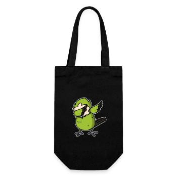 Funny Dabbing Kakapo Dab Owl Parrot Lover Gift - Gift Bag for Bottles - black - Front