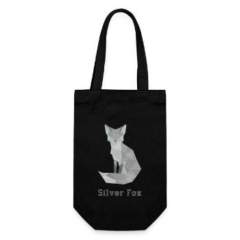 Silber Fuchs, abstakt - Geschenkbeutel für Flaschen - Schwarz - Vorne