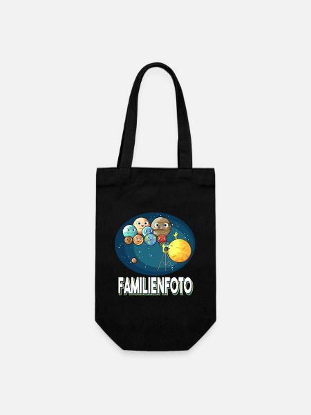 Foto Sonnenystem Planeten Planet Familienfoto - Geschenkbeutel für Flaschen - Schwarz