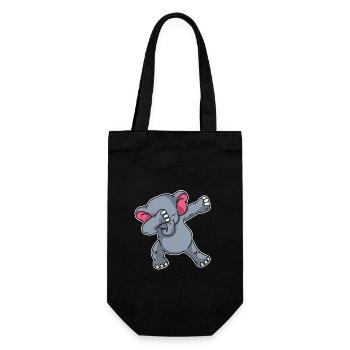 Funny Dabbing Elephant Dab Elephants Lover Gift - Gift Bag for Bottles - black - Front