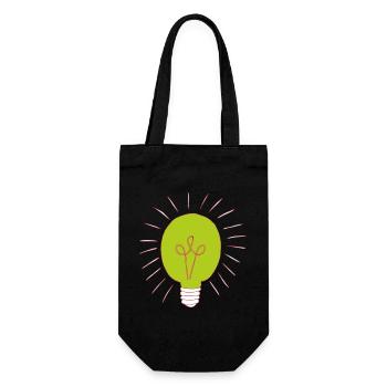 Ampoule verte néon - Sac à bouteille - noir - Devant