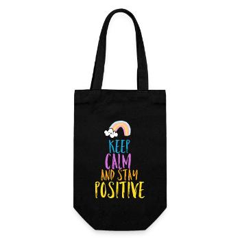 Positiv Spruch - Geschenkbeutel für Flaschen - Schwarz - Vorne