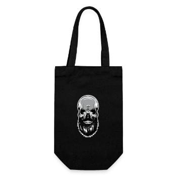 Crâne barbe tête chauve squelette - Sac à bouteille - noir - Devant