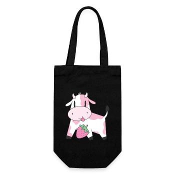 Vache aux fraises - Sac à bouteille - noir - Devant