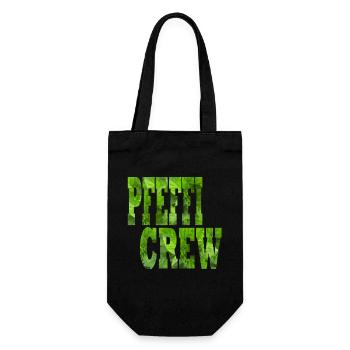Pfeffi Crew hier ist euer Lustiges Party Outfit - Geschenkbeutel für Flaschen - Schwarz - Vorne