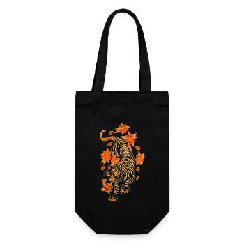 Tiger Grosskatzen Wildkatzen Kampfsport Geschenk - Geschenkbeutel für Flaschen - Schwarz - Vorne