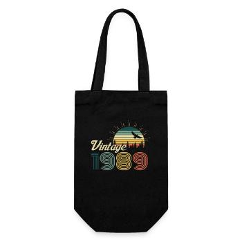 Vintage 1989 Birthday Retro Vintage 89 Gift - Gift Bag for Bottles - black - Front