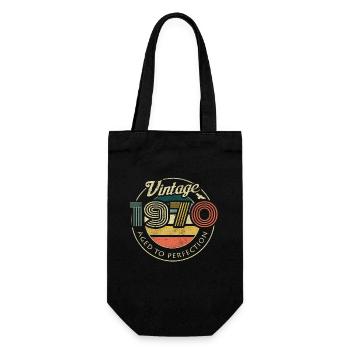 Vintage 1970 Geburtstag Retro Jahrgang 70 Geschenk - Geschenkbeutel für Flaschen - Schwarz - Vorne