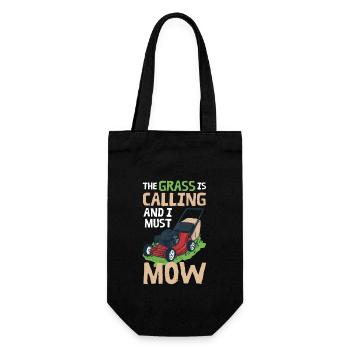 Rasenmäher Rasenpflege - Geschenkbeutel für Flaschen - Schwarz - Vorne