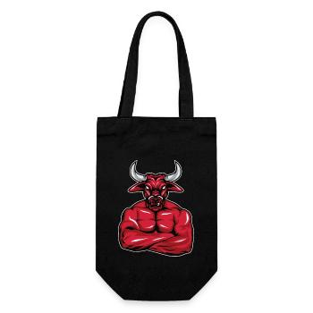 Bodybuilder Taurus Muscles Cadeau de remise en forme - Sac à bouteille - noir - Devant