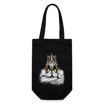 Cadeau de remise en forme de muscles licorne bodybuilder - Sac à bouteille - noir - Devant