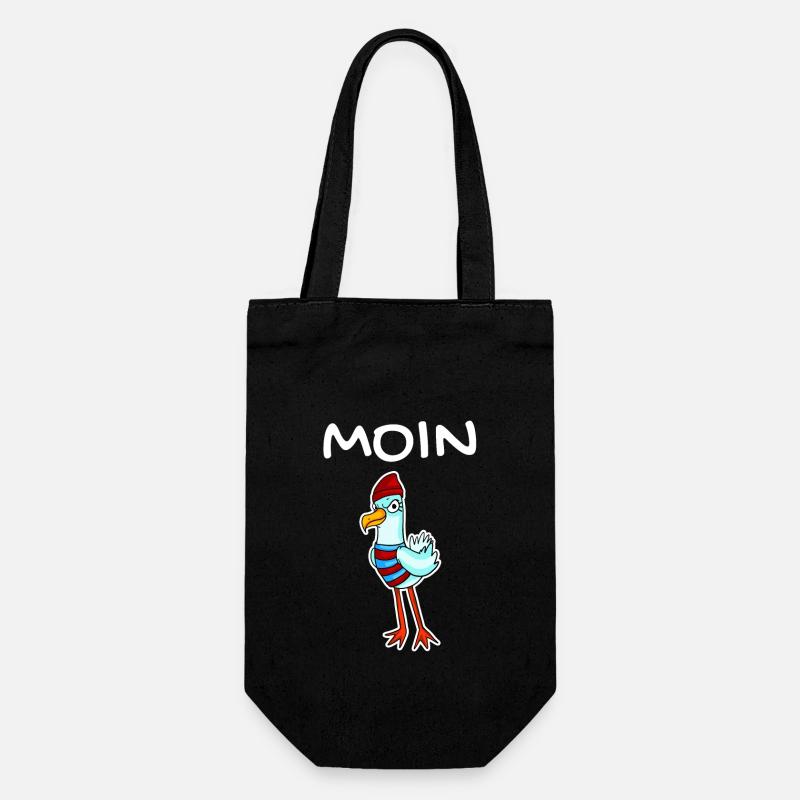 Moin mit Möwe - Moin Möwe - - Geschenkbeutel für Flaschen - Schwarz