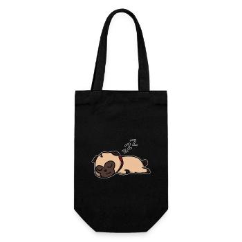 Mignon chien dormant Idée cadeau - Sac à bouteille - noir - Devant