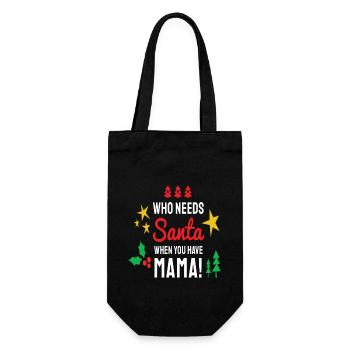 Weihnachten Weihnachtsmann Weihnachtssprüche - Geschenkbeutel für Flaschen - Schwarz - Vorne