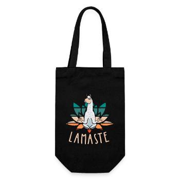 Lamaste Lama Meditation - Geschenkbeutel für Flaschen - Schwarz - Vorne