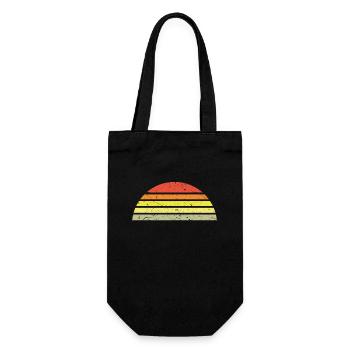 Sunset Halbkreis Retro - Geschenkbeutel für Flaschen - Schwarz - Vorne