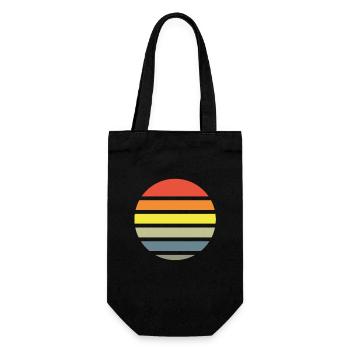 Fond de cercle rétro coucher de soleil - Sac à bouteille - noir - Devant