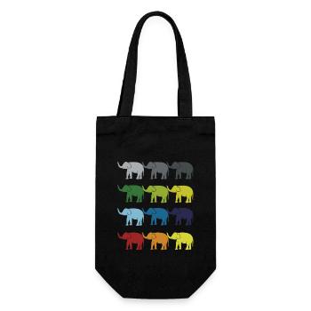 Neon Pop Art Retro Elephant Animal Gift Idea - Gift Bag for Bottles - black - Front