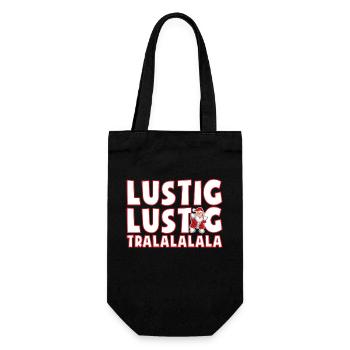 lustig lustig tralalalala Weihnachten Geschenkidee - Geschenkbeutel für Flaschen - Schwarz - Vorne