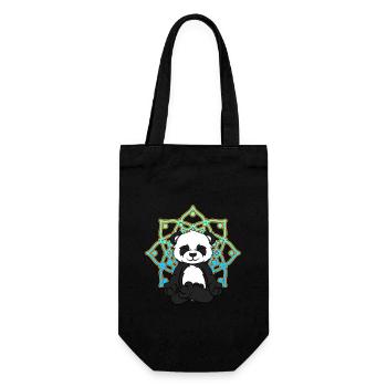 Damen Großer Panda Bär Yoga,Mandala Pandabär macht - Geschenkbeutel für Flaschen - Schwarz - Vorne
