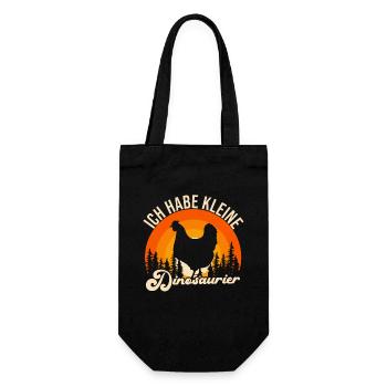 Ich habe kleine Dinosaurier Hühner Chicken Hahn - Geschenkbeutel für Flaschen - Schwarz - Vorne