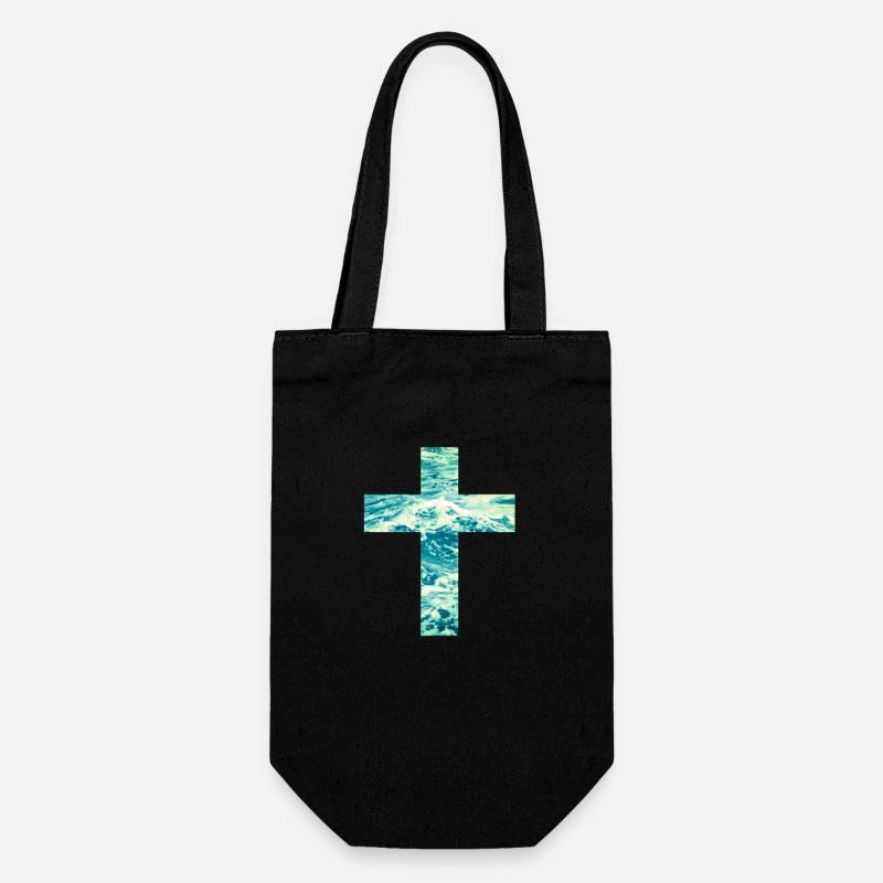 Croix chrétienne d’eau vive - Sac à bouteille - noir