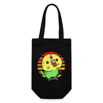 Budgie unicorn - Gift Bag for Bottles - black - Front