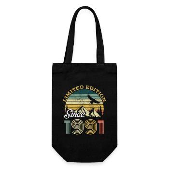 Vintage 1991 anniversaire cadeau vintage rétro - Sac à bouteille - noir - Devant