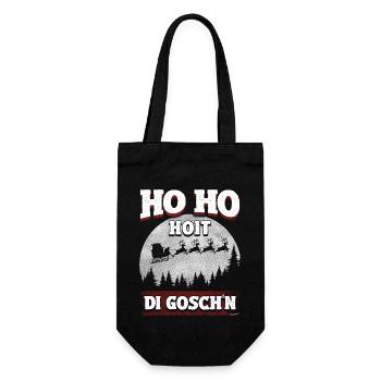Ho Ho Hoit di Goschn – Funny Christmas design - Gift Bag for Bottles - black - Front