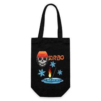 Hockey Winter Wintersport Winterzeit Sport Skull - Geschenkbeutel für Flaschen - Schwarz - Vorne