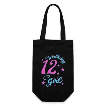 12th birthday girl birthday girl - Gift Bag for Bottles - black - Front