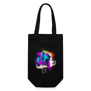 Splash Art Boxer chien propriétaire cadeau - Sac à bouteille - noir - Devant