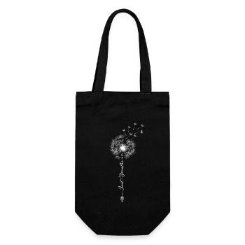 Just Pusteblume Tattoo Breathe Pusten Dandelion - Geschenkbeutel für Flaschen - Schwarz - Vorne