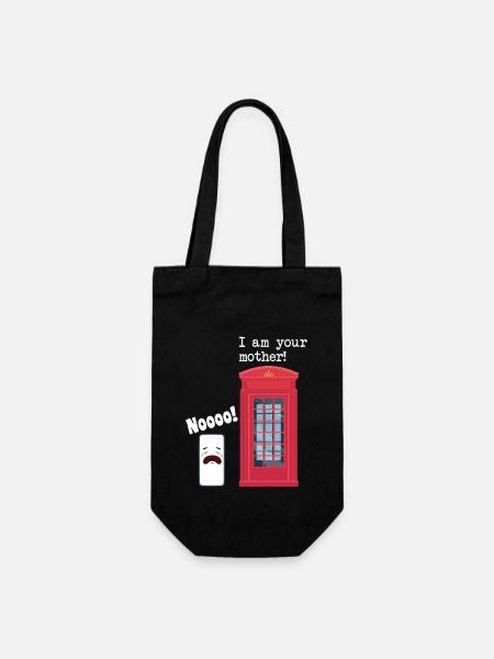 Phone booth smartphone i am your mother! Nooooo! - Gift Bag for Bottles - black
